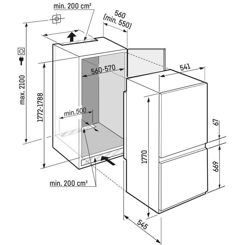 Liebherr ICSe 5103-20 - Inbouw - koel-vriescombinatie - 178 cm