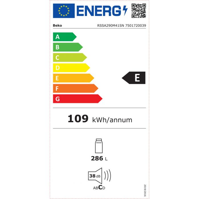 Beko RSSA290M41SN - Koelkast - Inox