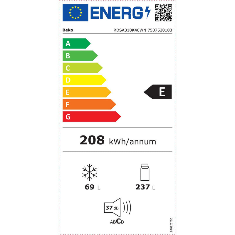 Beko RDSA310K40WN - Koel-vriescombinatie - Wit