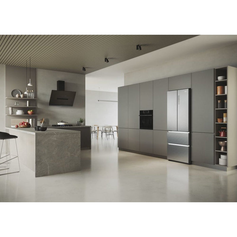 Haier HFR5719ENMG - Koel-vriescombinatie - inox