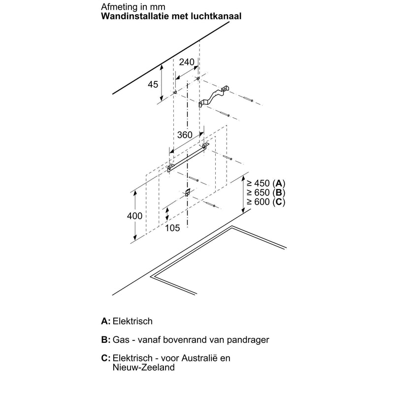 Siemens LC81KAN60 - iQ500 - Wanddampkap - 80 cm - zwart glas