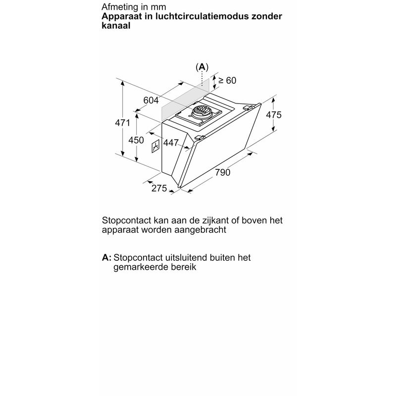 Siemens LC81KAN60 - iQ500 - Wanddampkap - 80 cm - zwart glas