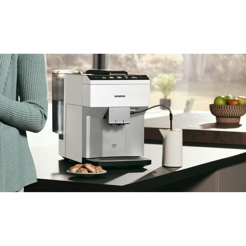 Siemens TP515R02 - EQ500 -  Espresso volautomaat classic - Zilver/Wit - Waterreservoir