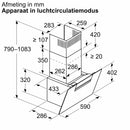 Bosch DWK67FN65 - Serie 4 - Wanddampkap - 60 cm - zwart glas - Zwart