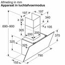 Siemens LC85KDK60 - iQ100 - Wanddampkap - 80 cm - zwart glas - Zwart