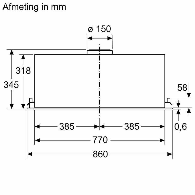 Siemens LB87NAC50 - iQ500 - Afvoergroep - 86 cm - Inox