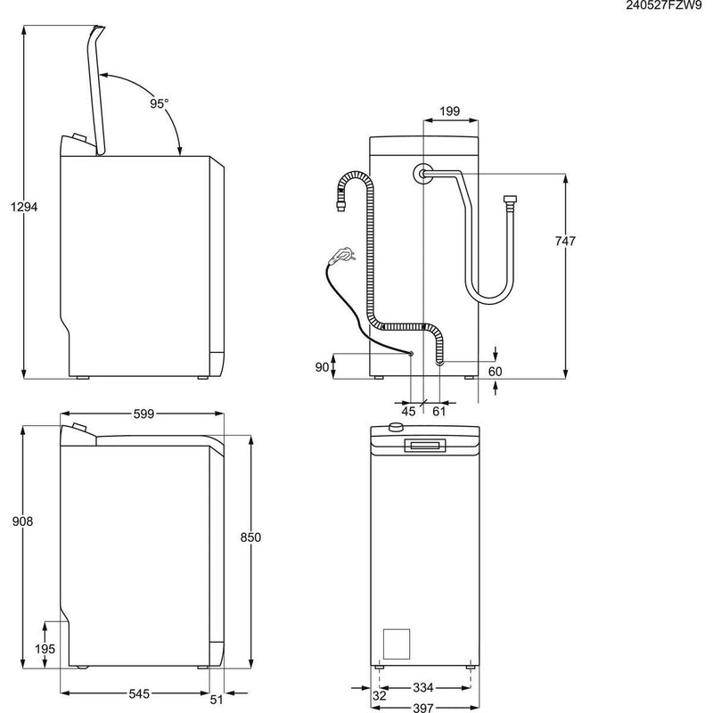 AEG LTR87B65AL - 8000 serie - Wasmachine bovenlader - 6 kg