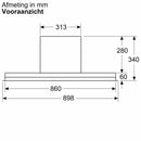 Bosch DBB95CC60 - Serie 4 - Geïntegreerde design dampkap - 90 cm - helder glas - Matzwart