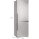 Bosch KGN36VICT - Serie 4 - koel-vriescombinatie - 186 x 60 cm - Geborsteld staal AntiFingerprint - Total No Frost