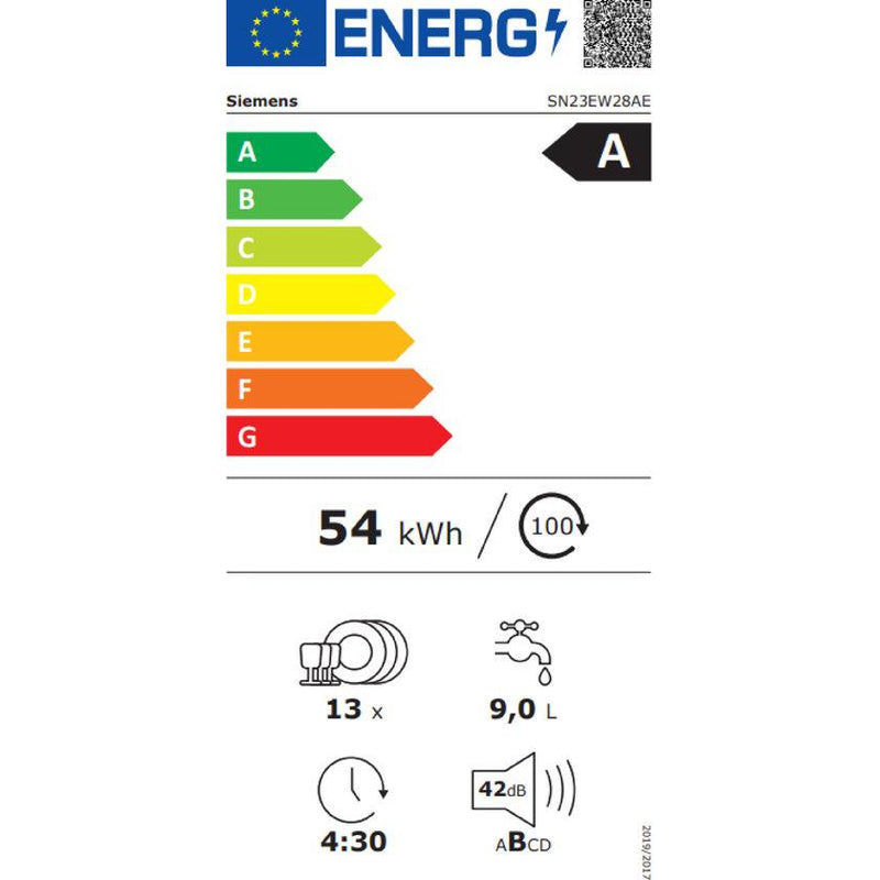 Siemens SN23EW28AE - iQ300 - Vrijstaande vaatwasser - 60 cm - Wit