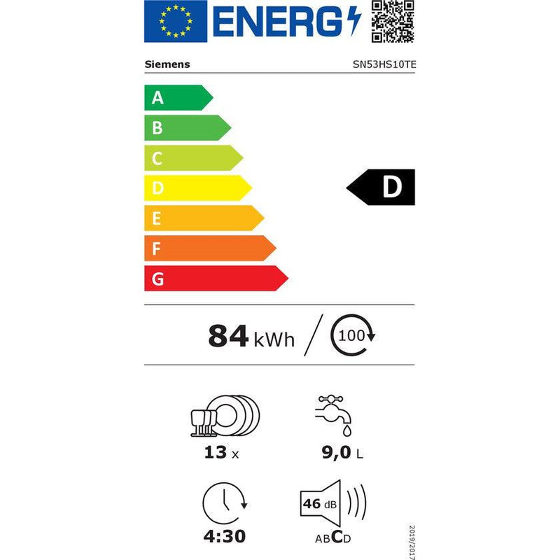 Siemens SN53HS10TE - iQ300 - Integreerbare vaatwasser - 60 cm - Geborsteld staal