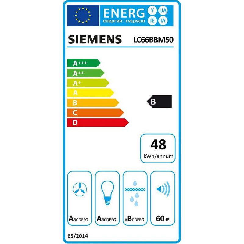 Siemens LC66BBM50 - iQ300 - Wanddampkap - 60 cm - Inox