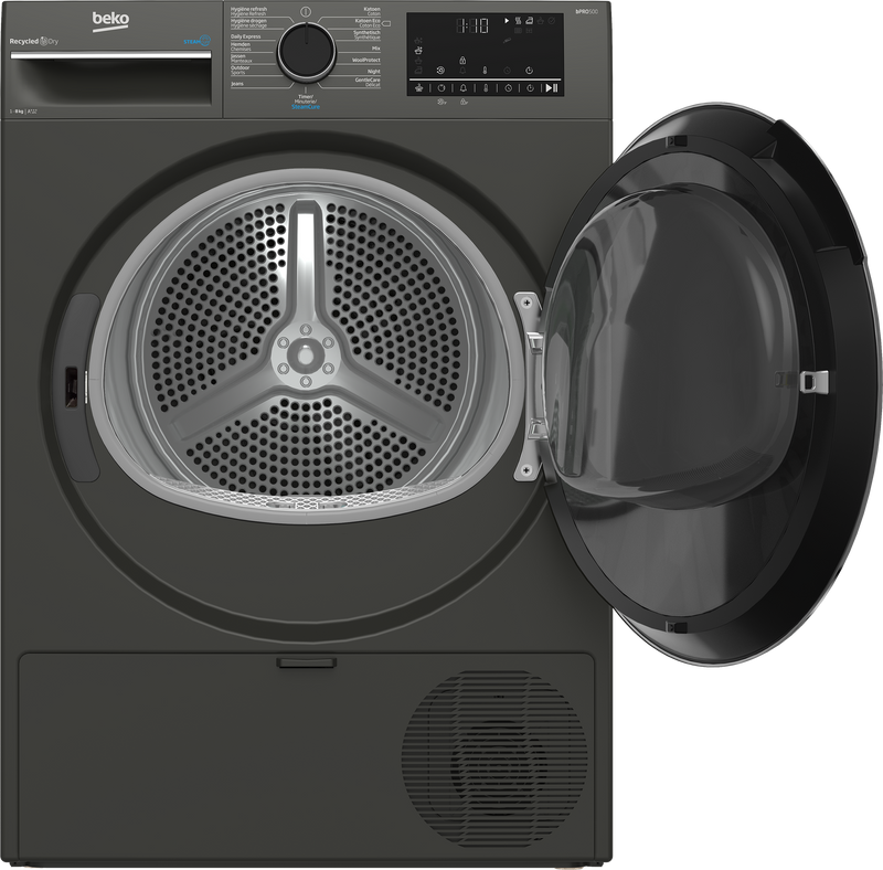 Beko B5T68259M - Warmtepompdroger - 8 Kg - Antraciet