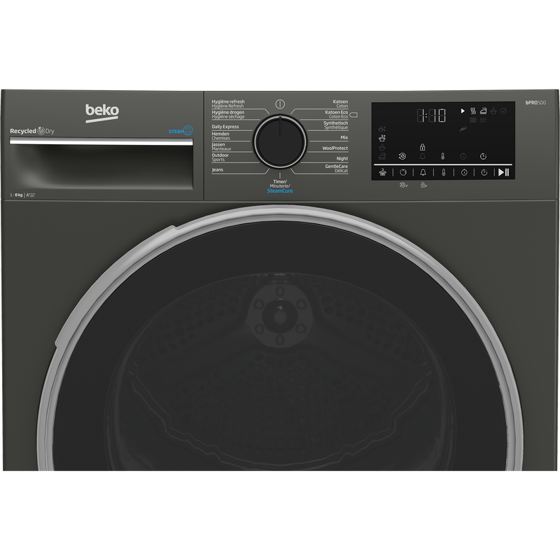 Beko B5T68259M - Warmtepompdroger - 8 Kg - Antraciet