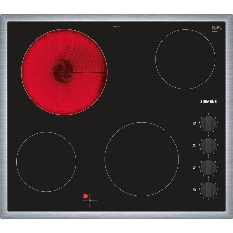 Siemens ET645CEA1E - iQ100 - Elektrische kookplaat - 60 cm - Zwart - Opbouw met kader