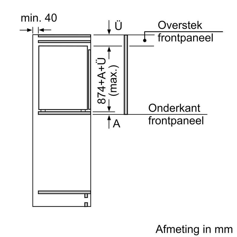 Siemens KI22LADD1 - IQ500 - Inbouw - Koelkast - 88 cm