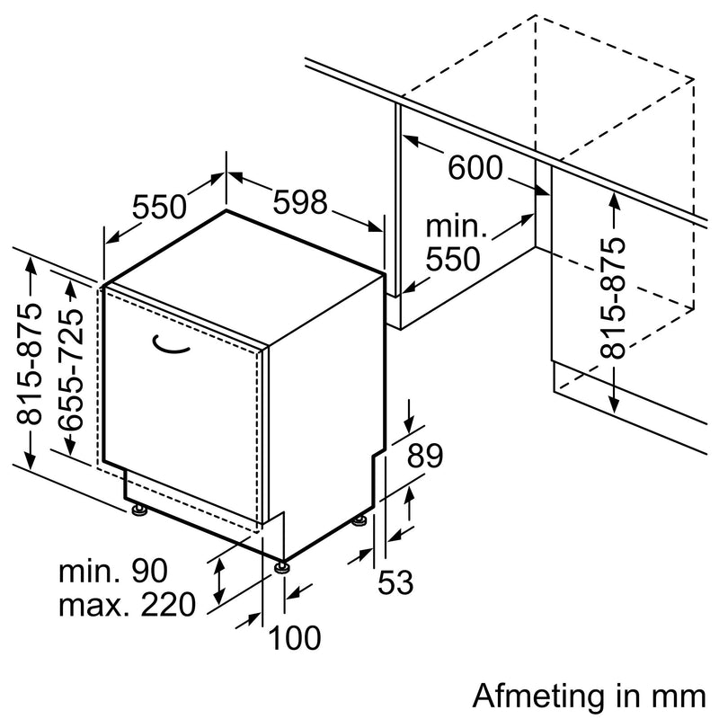 Siemens SN63EX22CE - iQ300 - Volledig integreerbare vaatwasser - 60 cm