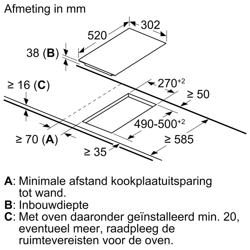 Siemens ET375FFP1E - iQ300 - Domino Elektrische kookplaat - 30 cm - Zwart - Opbouw met kader