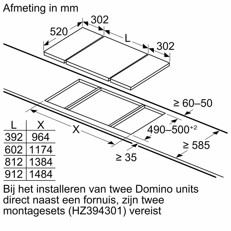 Siemens EH375FBB1E - iQ100 - Domino Inductiekookplaat - 30 cm - Zwart - Opbouw met kader