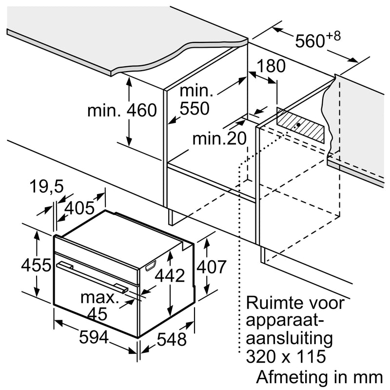 Siemens CS736G1B1 - Q700 - Compacte combi-stoomoven - 60 x 45 cm - Zwart