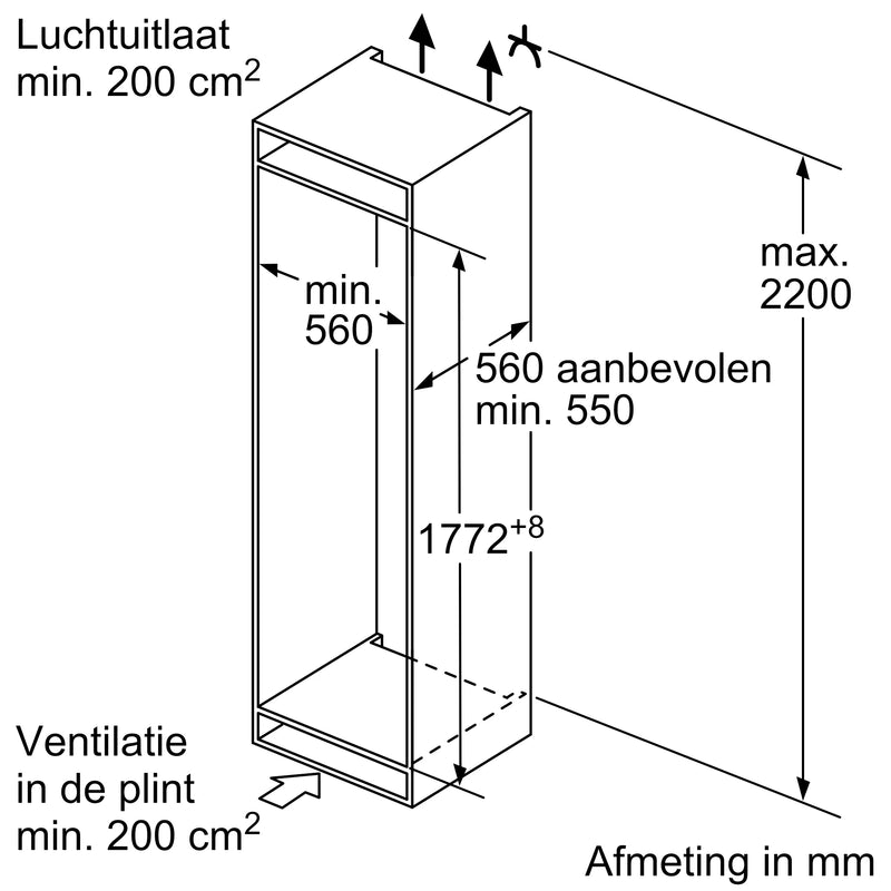 Siemens KI86VVSE0 - IQ300 - Inbouw - Koel-vriescombinatie - 178 cm