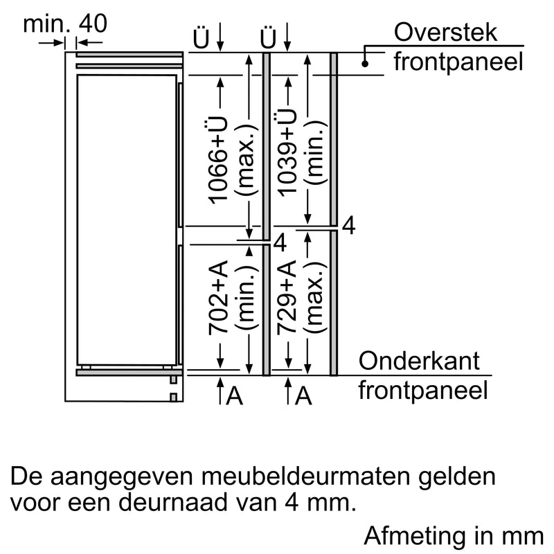 Siemens KI86NVFE0 - IQ300 - Inbouw - Koel-vriescombinatie - 178 cm