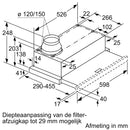 Bosch DFL063W56 - Serie 2 - Telescopische dampkap - 60 cm - Zilver metallic