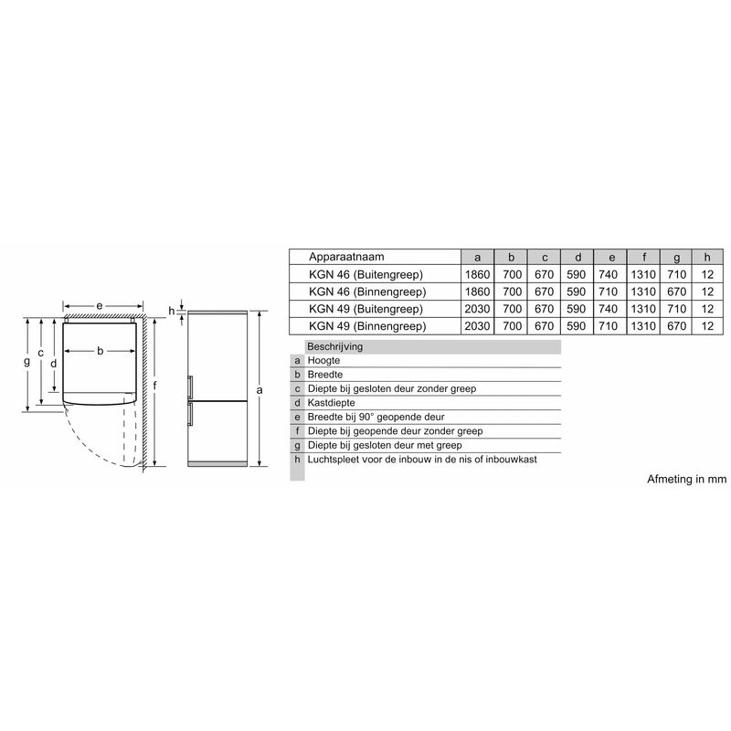 Siemens KG49NXIEP - IQ300 - Koel-vriescombinatie - Vrijstaand - Inox