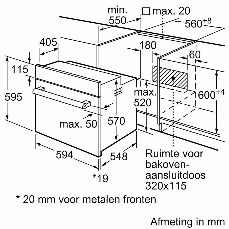 Siemens HB010FBR1S - iQ100 - Inbouwoven - 60 x 60 cm - Inox