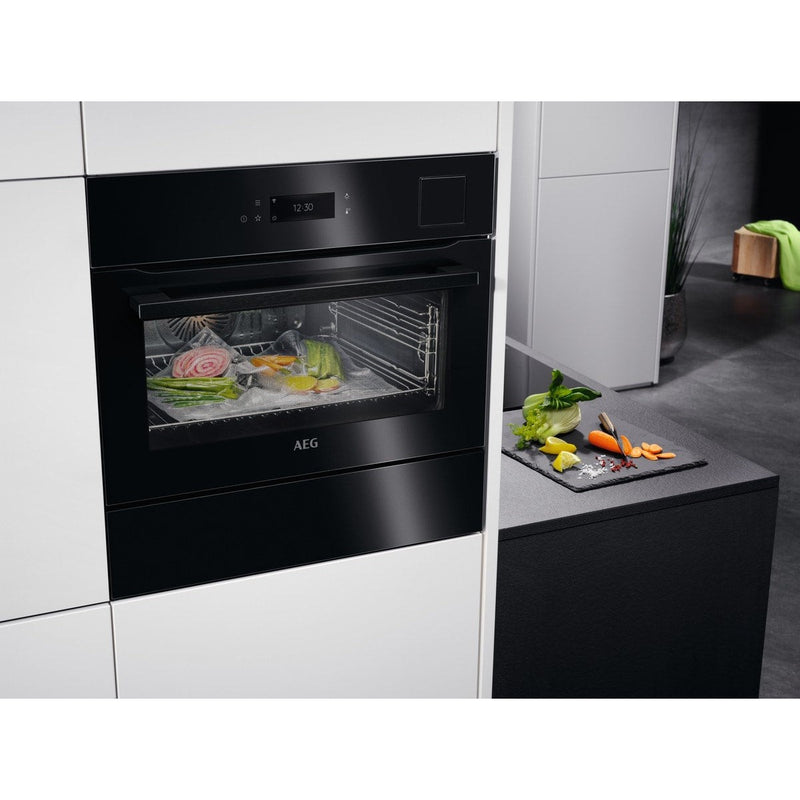 AEG KSK792280B - 9000 serie - SteamPro - Combi stoomoven - 45 cm - Zwart