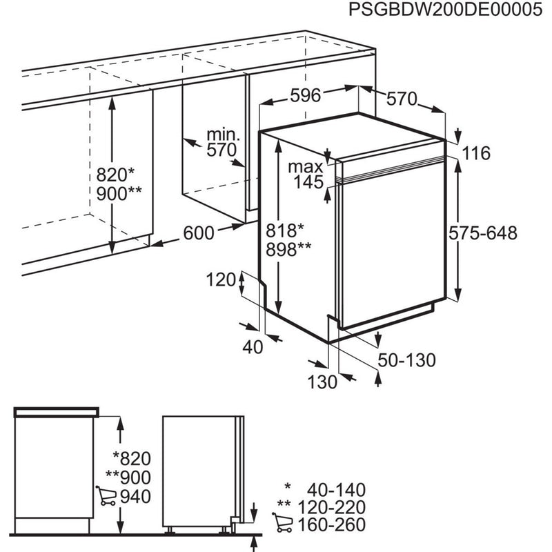 AEG FEE74616PM - 7000 serie - GlassCare - Inbouwvaatwasser