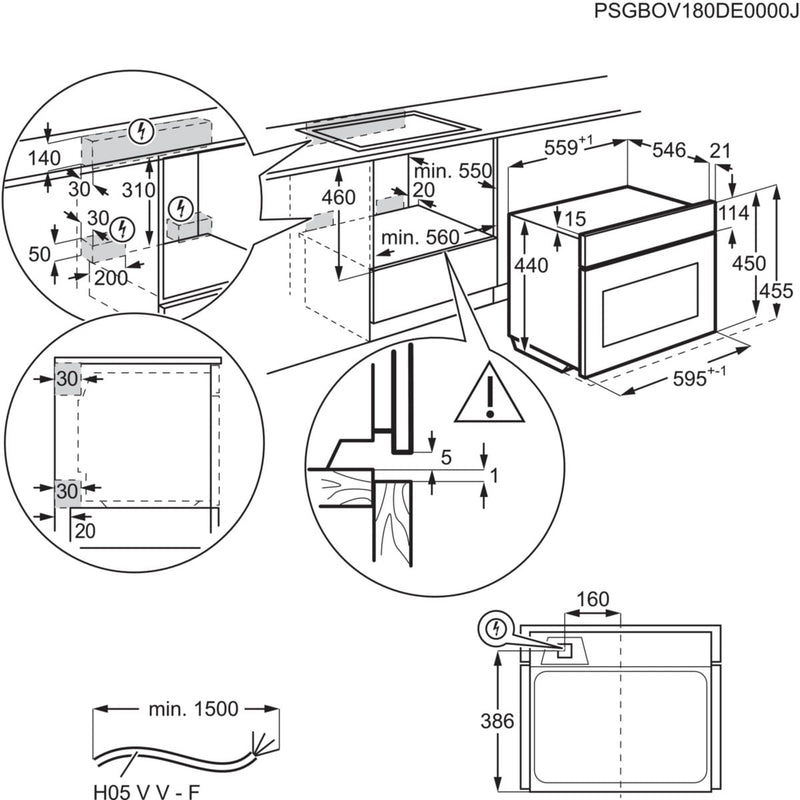 AEG KMF768080B - 8000 serie - CombiQuick - Heteluchtoven met magnetron - 45 cm - Zwart