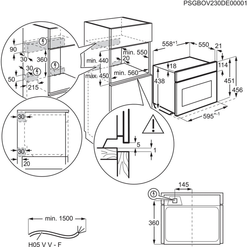 AEG TP9SK821T - 9000 serie - ProAssist met SteamPro - Combi  stoomoven - 45 cm - Mat zwart