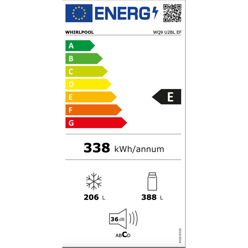 Whirlpool WQ9 U2BL EF - Amerikaanse koelkast - Inox