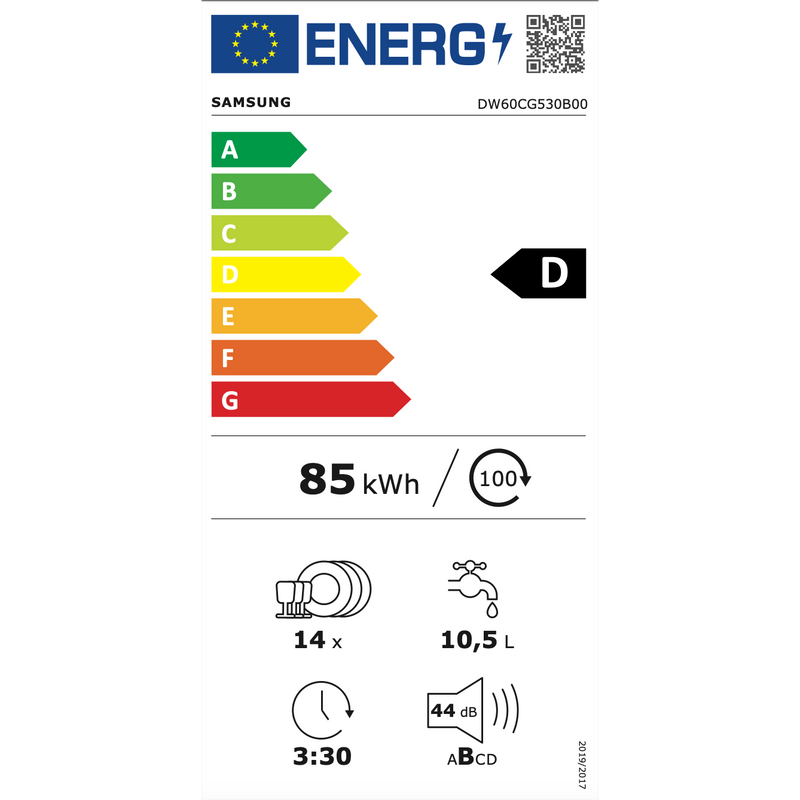 Samsung DW60CG530B00ET - Serie 5 - Einbaugeschirrspüler mit Auto Open