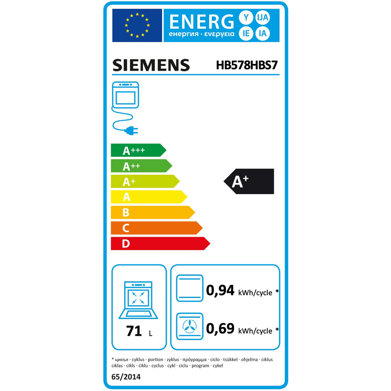 Siemens HB578HBS7 - iQ500 - Inbouwoven - 60 x 60 cm - Zwart