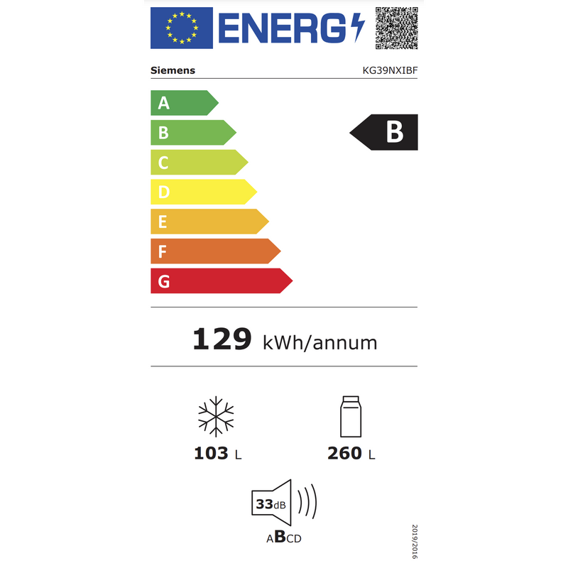 Siemens KG39NXIBF - IQ300 - Koel-vriescombinatie - Vrijstaand - Inox