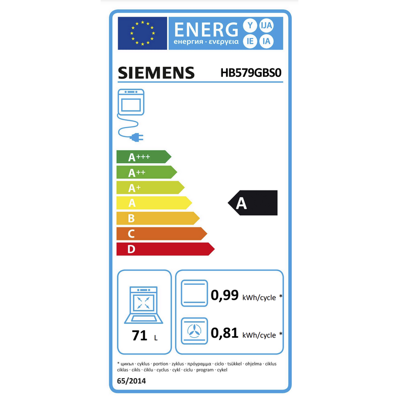 Siemens HB579GBS0 - iQ500 -  inbouwoven - 60 x 60 cm - Inox