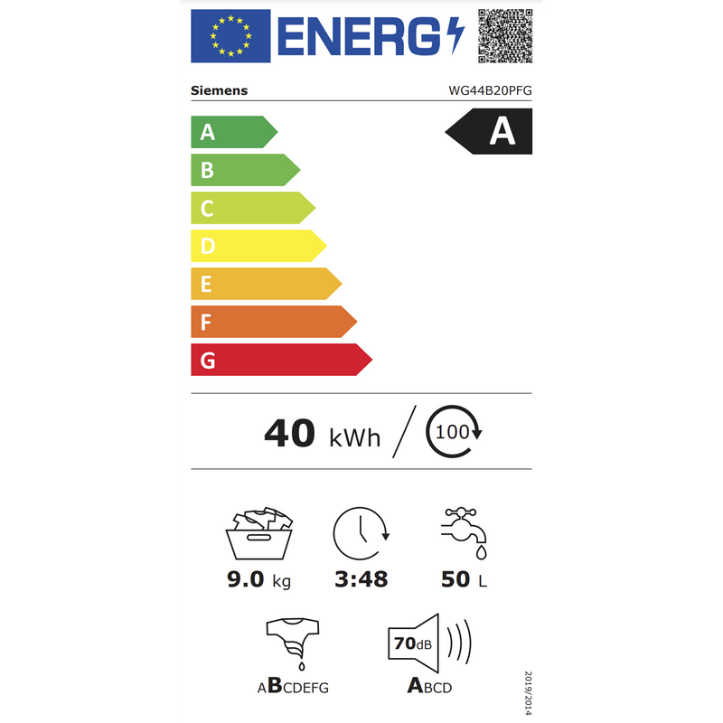 Siemens WG44B20PFG Energielabel