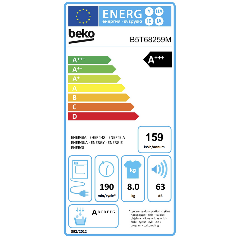 Beko B5T68259M - Warmtepompdroger - 8 Kg - Antraciet