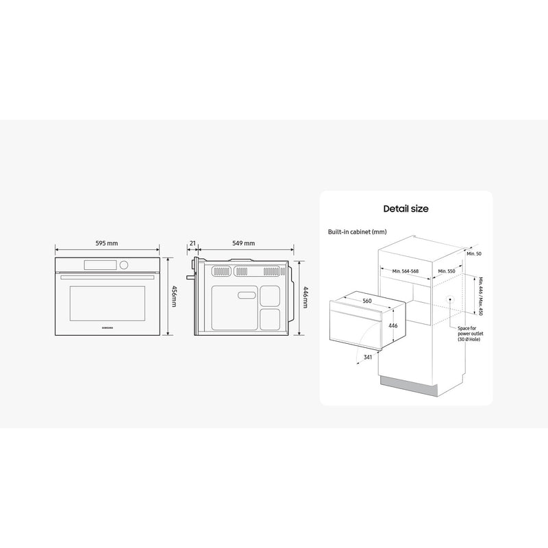 Samsung NQ5B5763DBK - Serie 5 - Combi Magnetron - 50L - 45 Cm - Zwart