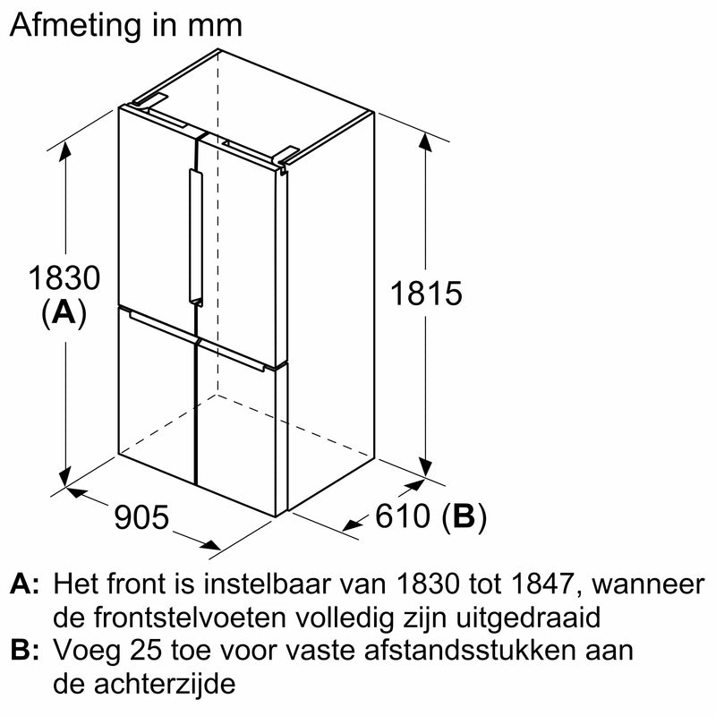 Bosch KFN96APEA - Serie 6 - Amerikaanse koelkast - Inox