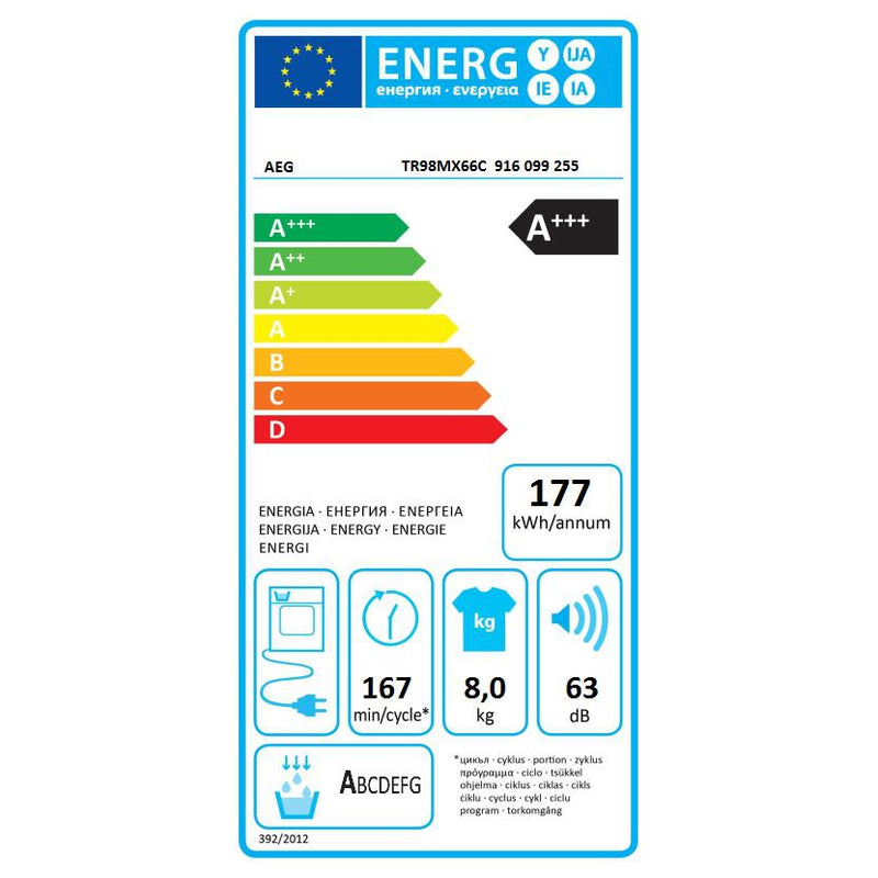 AEG TR98MX66C - 9000 serie - AbsoluteCare® Plus - Warmtepomp Droogkast - 8kg