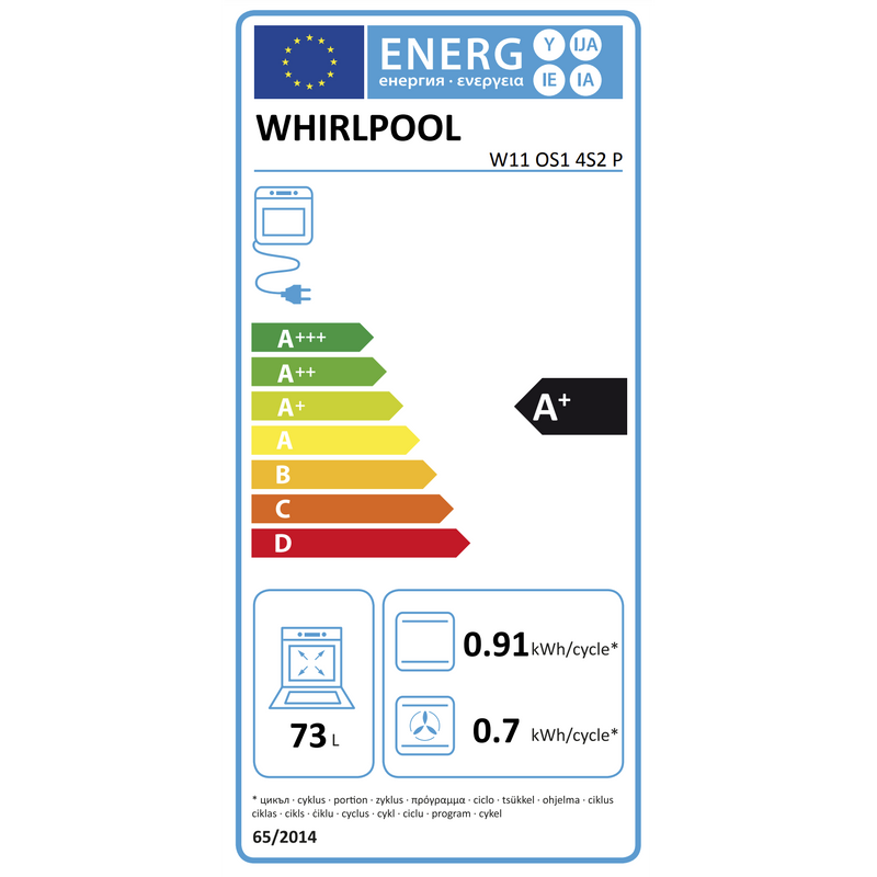 Whirlpool W11 OS1 4S2 P Stoomoven - Inbouw - 73 liter