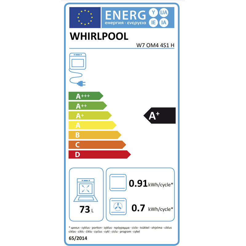 Whirlpool W7 OM4 4S1 H Oven - Inbouw - 73 liter