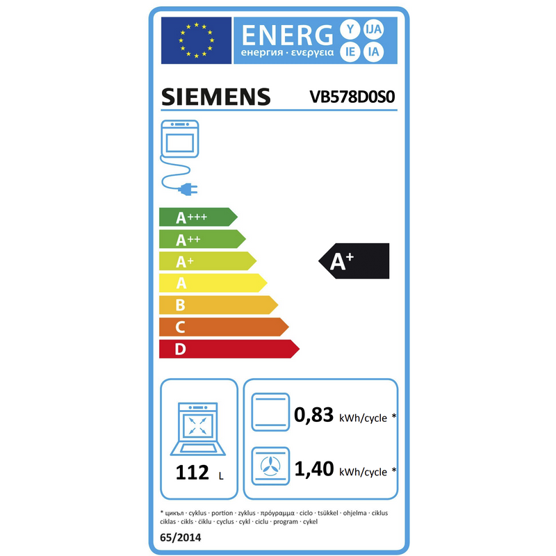 Siemens VB578D0S0 - iQ500 - Inbouwoven - 112 L - 90 x 60 cm